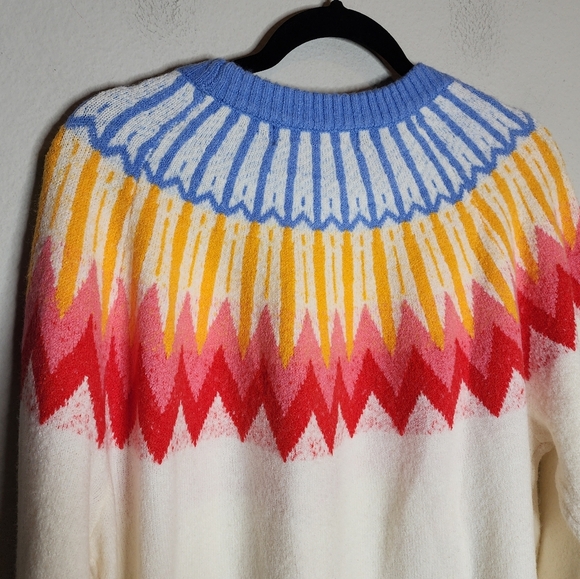 NWT French Connection Wool Blend Fair Isle Soft Sweater Size XL - Picture 5 of 15